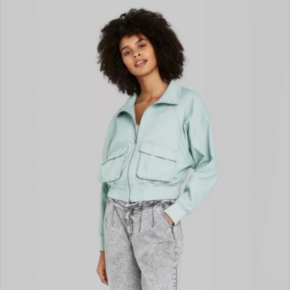 Mint Green Bomber Jacket- Small